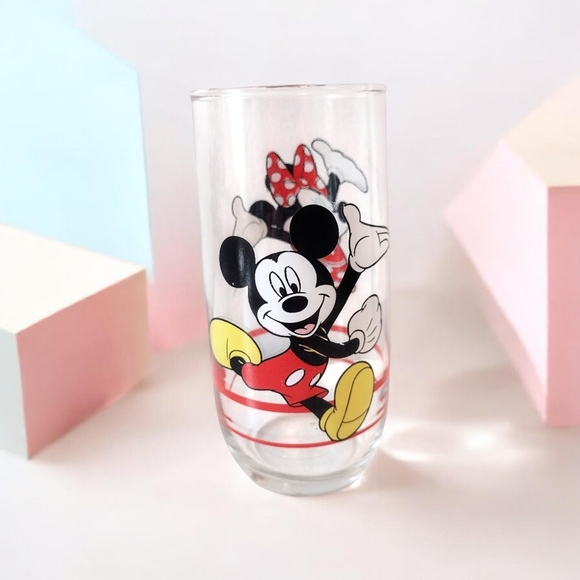 Disney Other - Disney Minnie And Mickey Mouse Vintage Drinking Glass